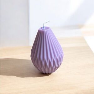 Premium 100% Natural Wax Pear-Shaped Purple Candle - Scented - Aromatherapy